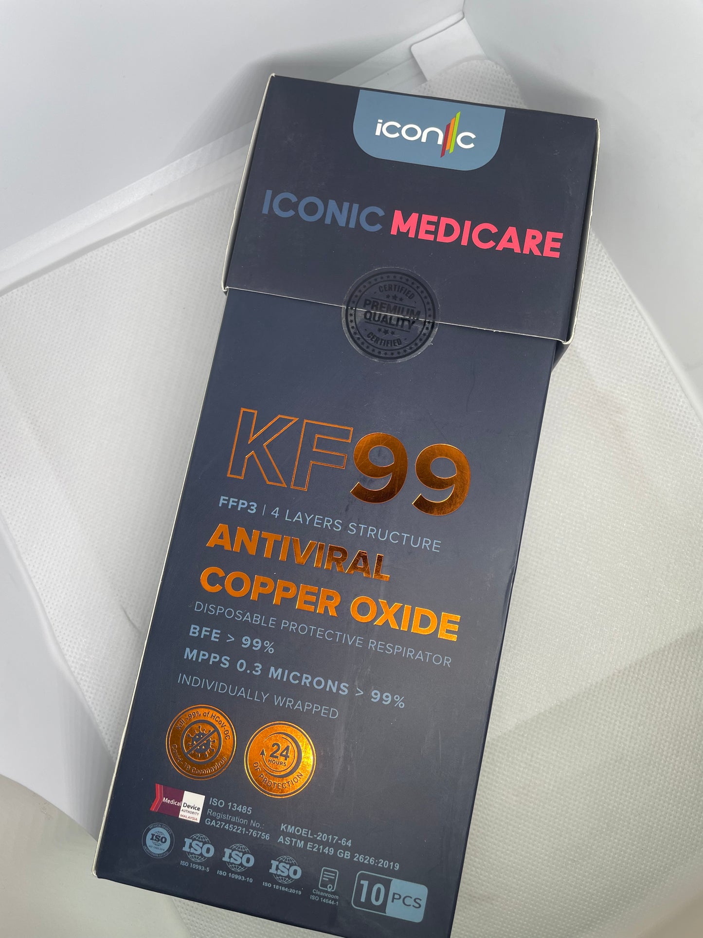 Iconic KF99 Anti-Viral Copper Oxide 4 Layer Mask